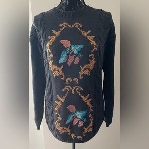 New Edition Grey Cotton Cable Knit Sweater Size Medium